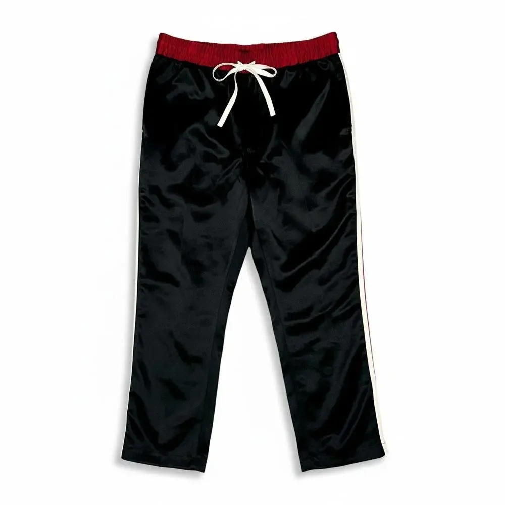 Gucci 2018 SS Black Acetate Black Red Sweat Track Athletic Pants EU 44 US XS